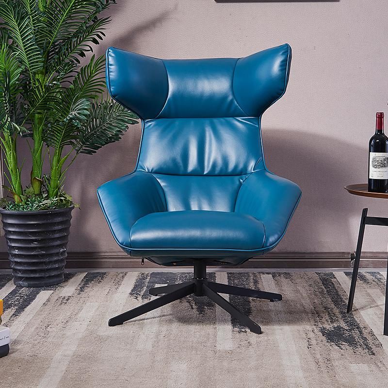 Home Furniture High Back Leather Metal Legs Swivel Leisure Chair