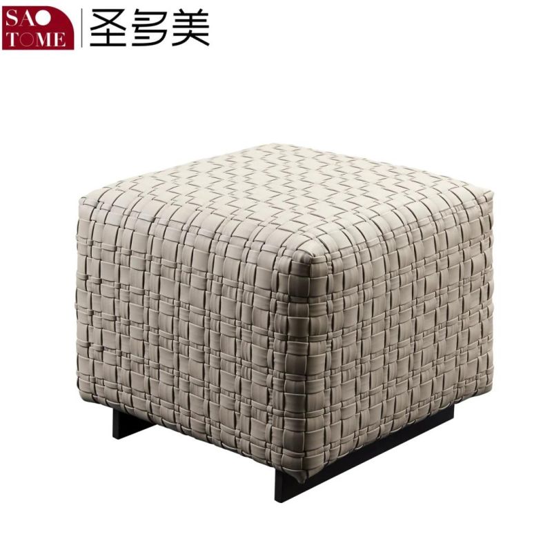 Modern Hotel Living Room Furniture Gray White Cloth Square Pedal