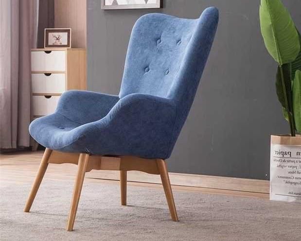 Modern Hotel Furniture Nordic Solid Wood Leg Home Flower Armchair Living Room Milano Fabric Sofa