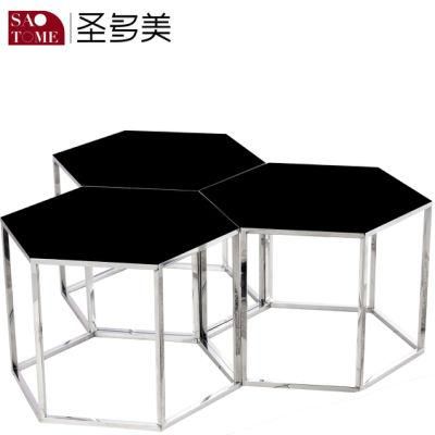 Modern Simple Living Room Furniture Trinity Black Glass End Table