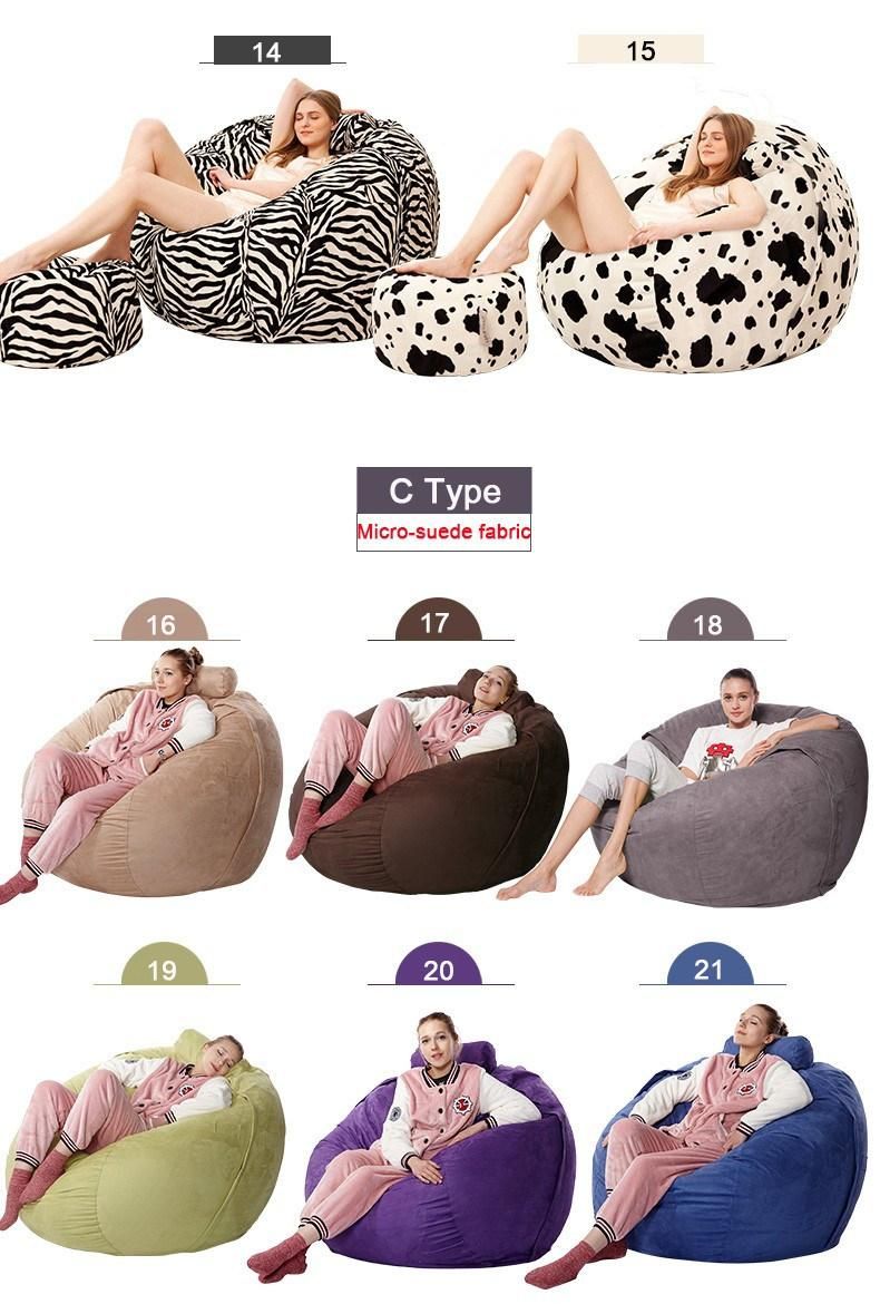 Giant Foam Bean Bag Sofa Cover for Adult Family Children