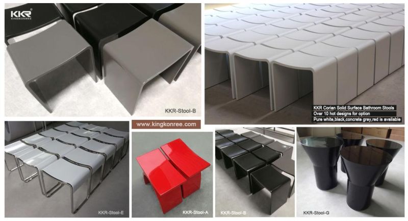 Wholesale Kkr-Stool-a Houseware Solid Surface Shower Stool Pure Acrylic Shower Stool