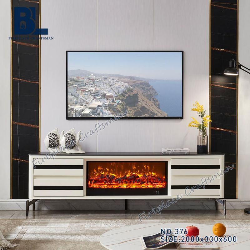 Simple Media Table Cabinet Indoor Furniture Electric Fireplace TV Stand with Insert for Home/Livingroom/Bedroom Decoration