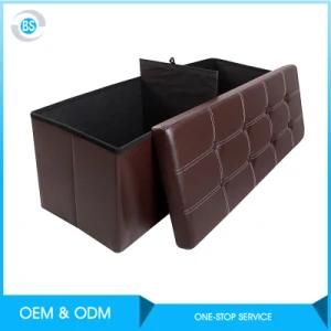 Folding Ottoman with Storage Furniture Fabric Ottoman