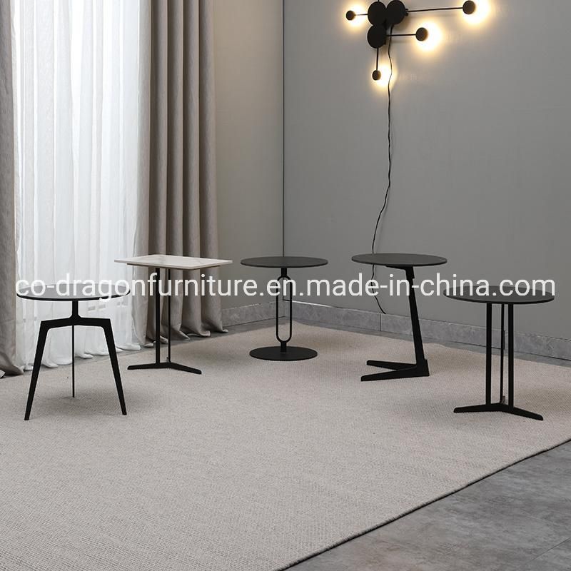 Fashion Minimalism Home Furniture Steel End Table with Marble Top