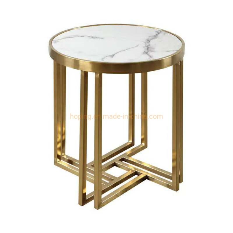 Modern Living Room Furniture Gold Cross Steel Table Base Center Coffee Tea Table