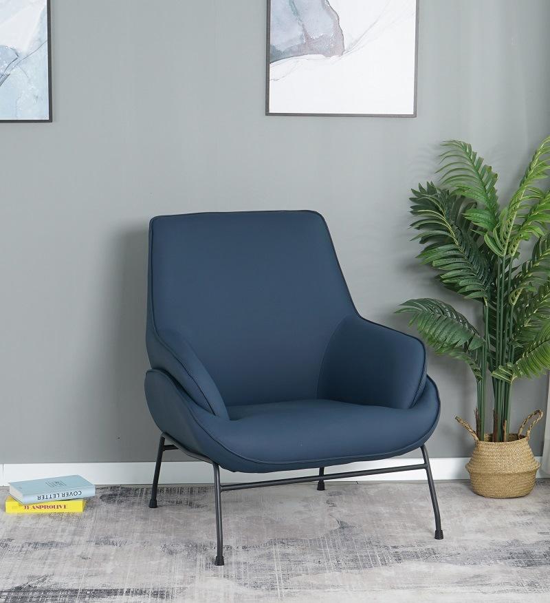 Luxury Blue Accent Living Room Lounge Leisure Modern PU Armchair