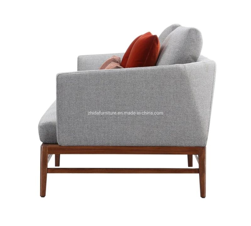 Hotel Living Room Furniture Modern Fabric Wooden Base Sofa for Hotel Lobby