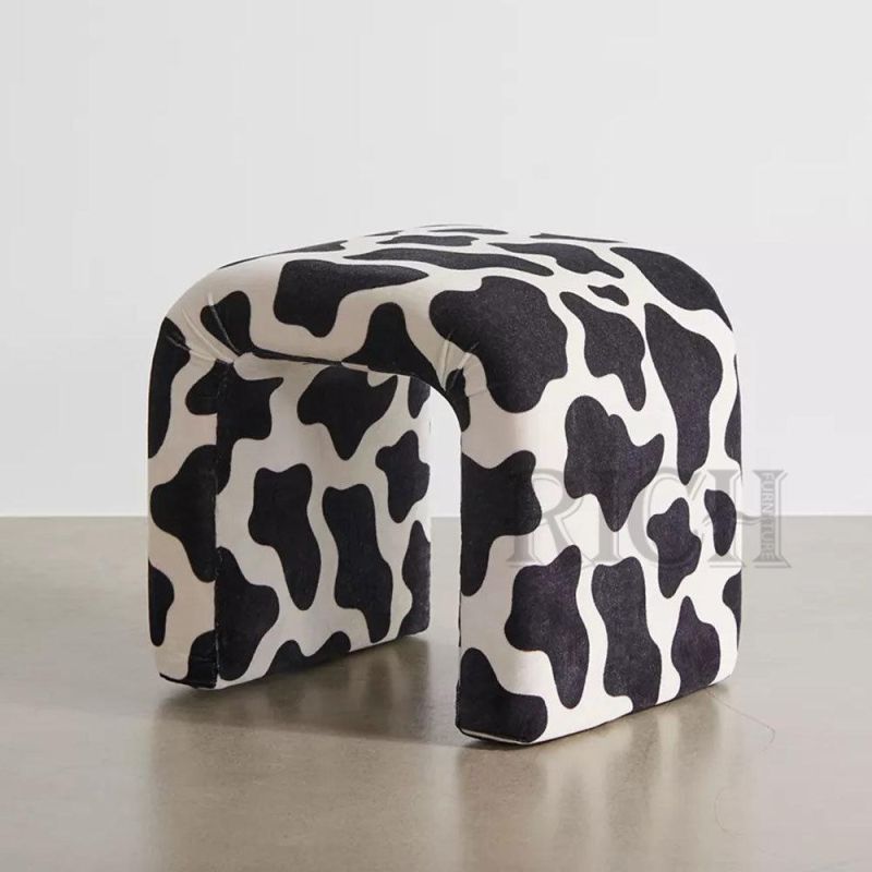 Cow Color Fabric Little Tiny Footstool Small Cute Children Ottoman