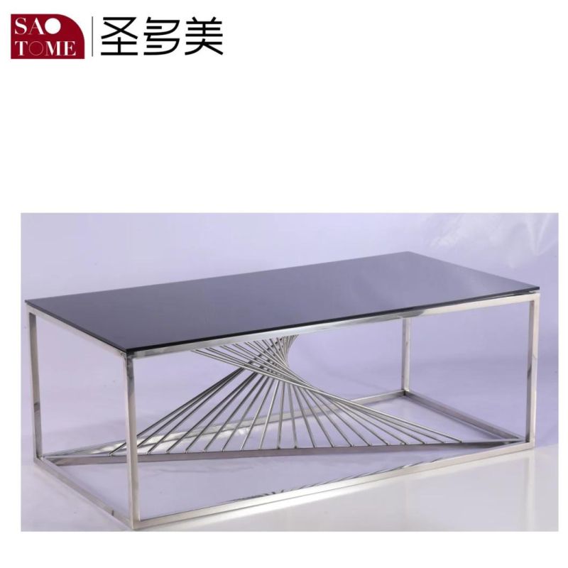 Modern Simple and Fashionable Living Room Furniture Square Glass End Table