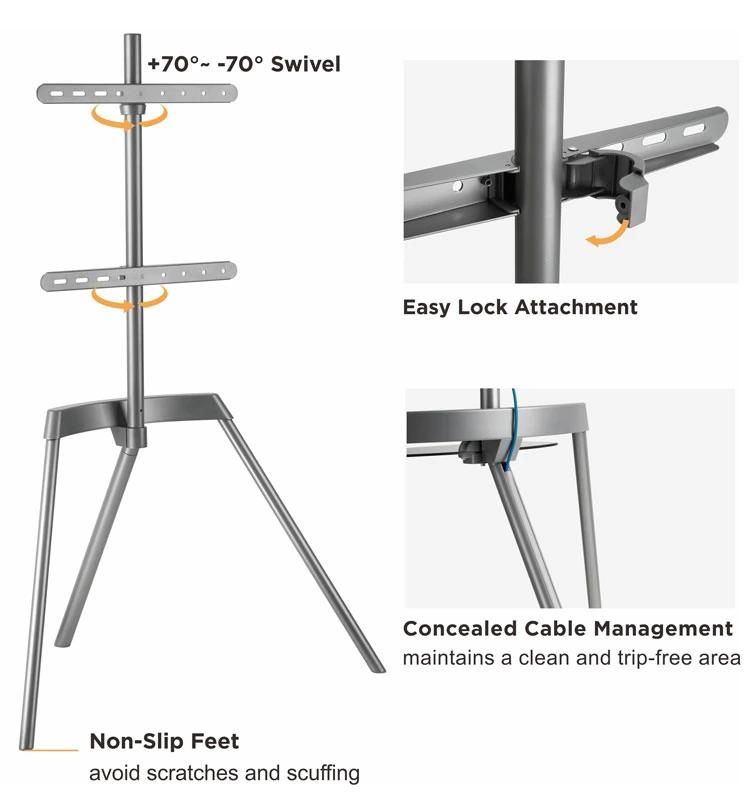 Modern Furniture Kickstand Style Studio Aluminum TV Floor Stand