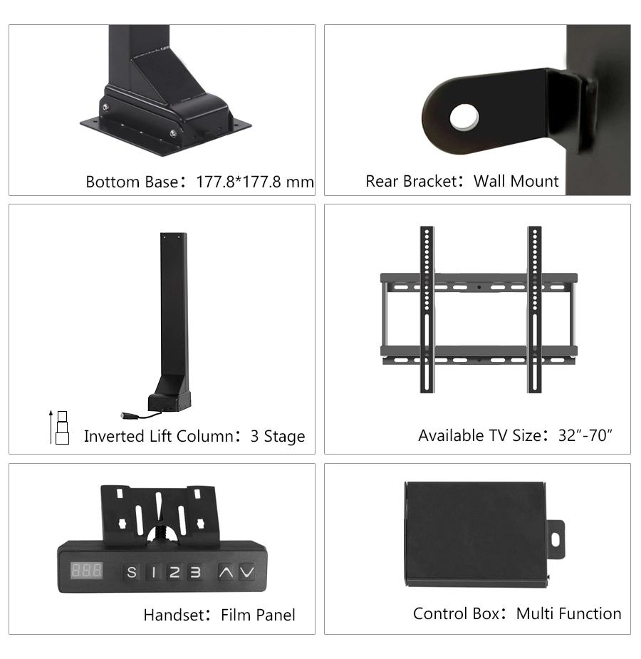 Adjustable Height Electric TV Stand with Remote Control