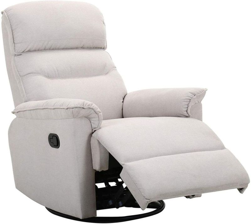 Jky Furniture Fabric High Adjustable Rock and Swivel Manual Recliner Chair with Huge Loading Quantity