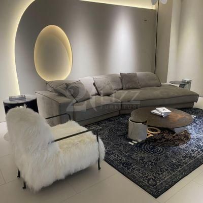 Unique Design Modern Leisure Fabric Sofa with Coffee Table &amp; Side Table Living Room Furniture