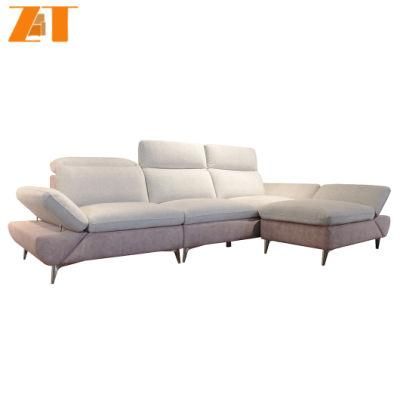 Best Sale 3 Seater Antique Gray Genuine Fabric TV Corner Sofa