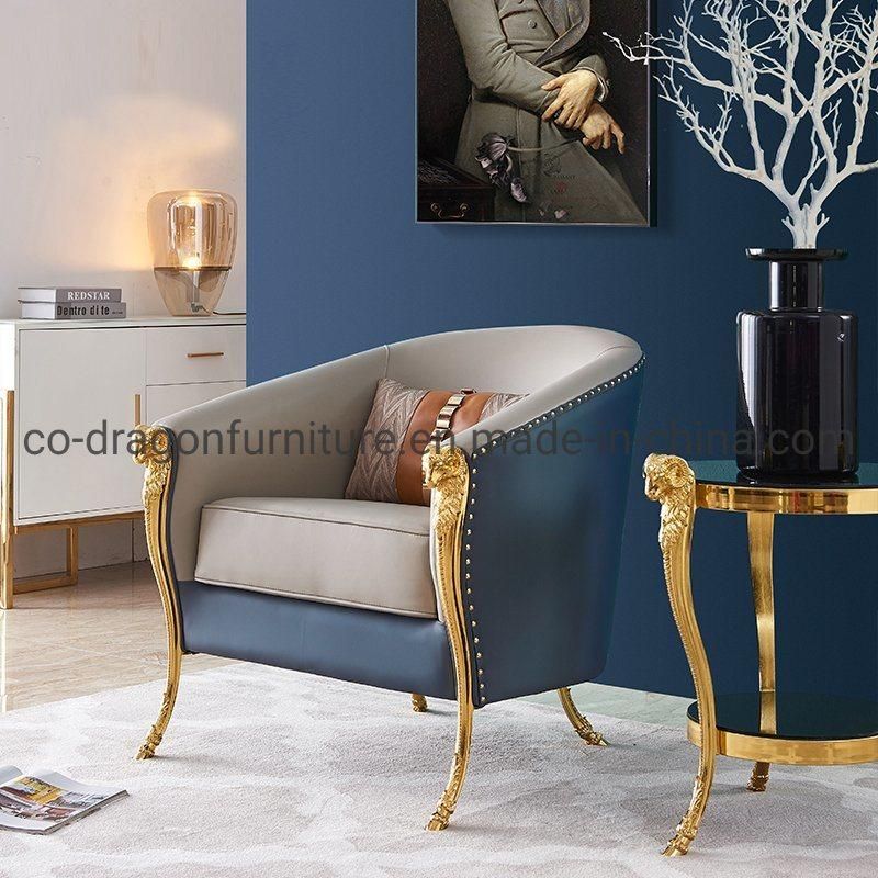 Modern Furniture Luxury Brass Copper Metal Legs Leisure Sofa Chair