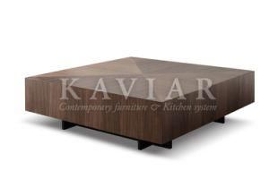 Modern Splicing Walnut Veneer Coffee Table with One Drawer (TC116)