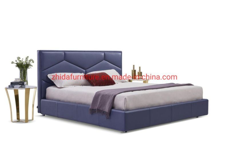 New Classical Style Full Leather Italy Design Bed