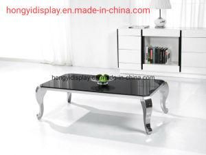 Wooden Tea Table with Metal Leg, Coffee Table