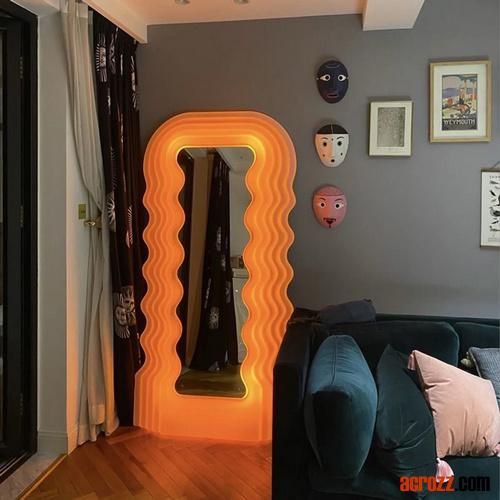 Hot Poltronova Ultrafragola Mirror New Modern Design LED Change Color Mirror Colorful Full-Body Dressing Wall Mirror