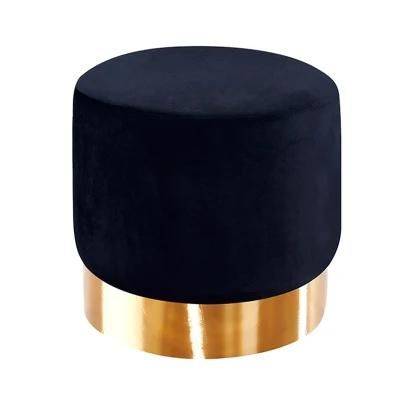 Lining Room Pouf Velvet Fabric Footstool Ottoman