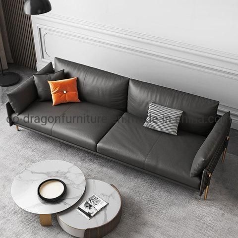 Modern Luxury Leather Long Living Room Sofa for Home Furniture