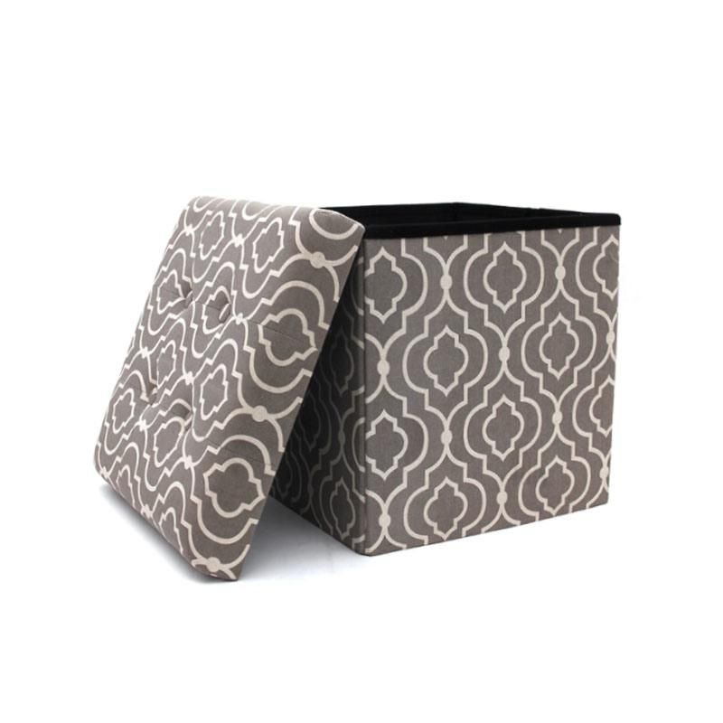 Custom Living Room Luxury Folding Storage Printing Ottoman