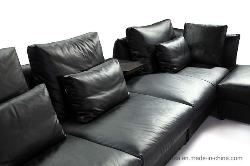 China Home Furniture Modern Living Room High-End Sectional Italy Leather Sofa