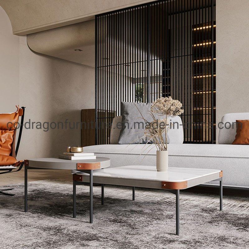 Fashion Steel Coffee Table with Marble Top for Home Furniture