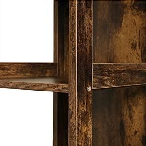 Kitchen and Living Room Rustic Brown Free-Standing Wooden Storage Rack 0230