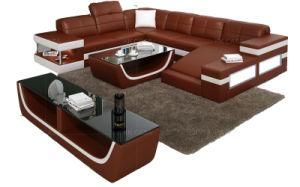 Design Italian Leather Furniture 7 Seater Sofa Set for Villa