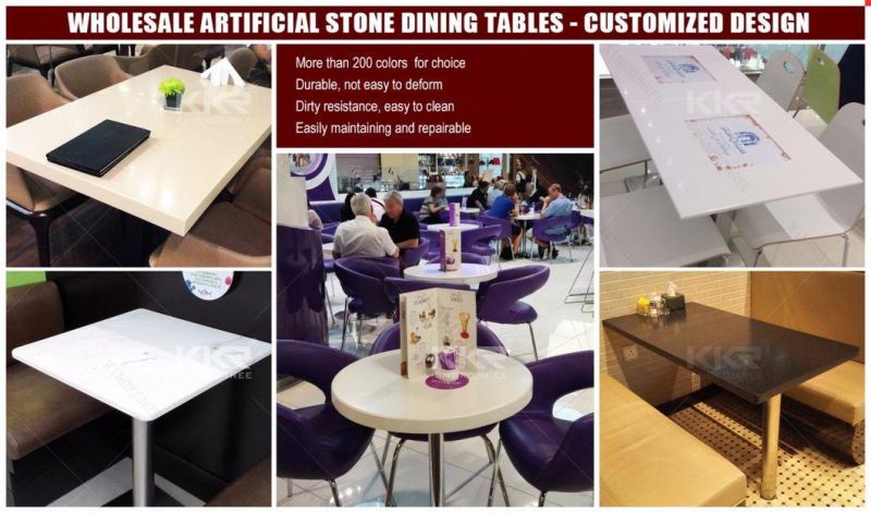 Solid Surface Stone Square Dinner Table for Restaurant Room