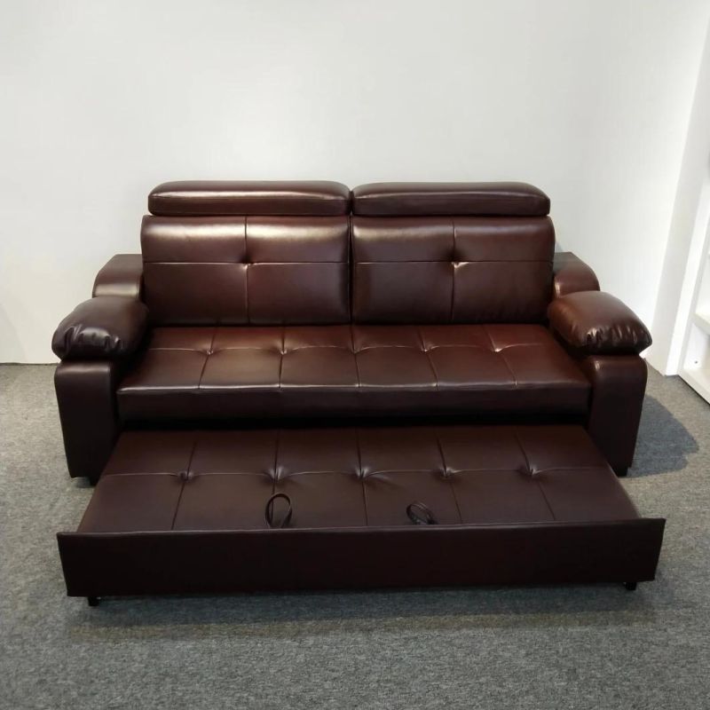 Two Seat Adjustable Back Leather Office Sofa Bed Foldable