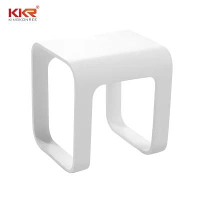 Hotel Used Modern Acrylic Stone Bathroom Shower Bench Stone Stools