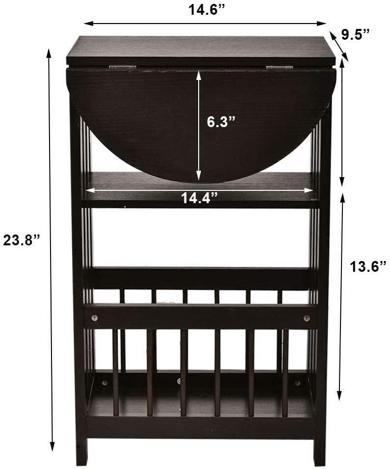 Living Room Furniture End Table Square Wooden Corner Side Table with Shelves