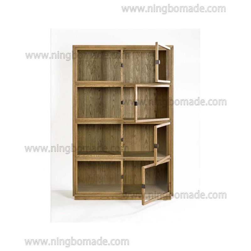 Clean Rectangular Design Furniture Natural Oak Display Cabinet