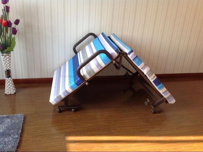 70/90/100/110/120cm Width Single Person Folding Metal Bed with Mattress