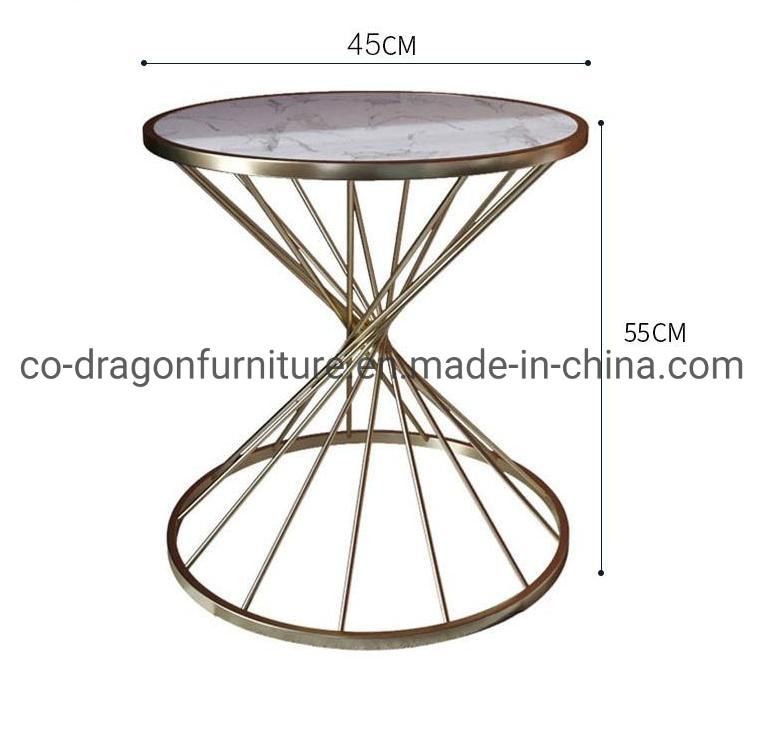 Luxury Gold Steel Side Table with Top for Livingroom Furniture