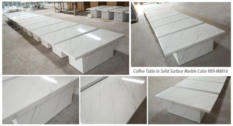 Modern Hotel Furniture Marble Solid Surface Dining Table and Chair