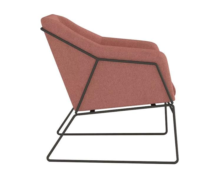 Metal Structure Armchair Lounge Chairs Reception Waiting Room Elegant Leisure Sofa Chair for Office Public Area