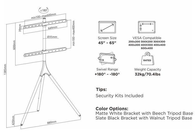 China Modern Furniture Easel Studio TV Floor Stand