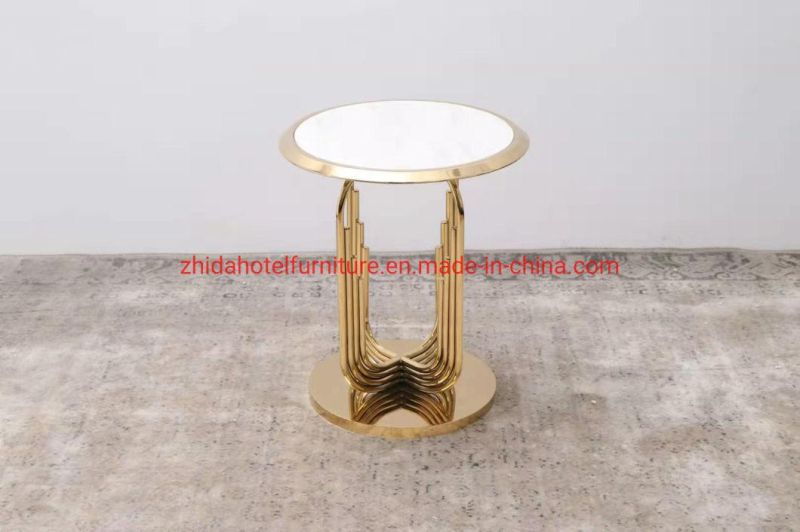 Luxury Furniture Gold Stainless Steel Frame Sectional Coffee Table