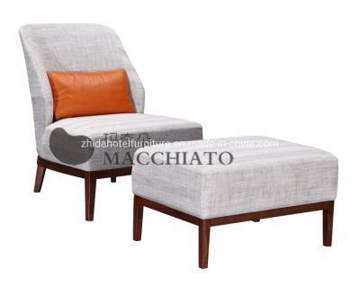 Hotel Lobby Reception Chair with Stool for 5 Star Restaurant Furniture