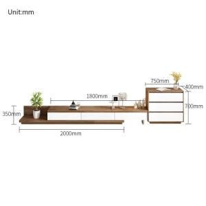 Modern Simple Adjustable Width 2m Wooden TV Stand Cabinet with Side Cabinet TV Stand Furniture Living Room