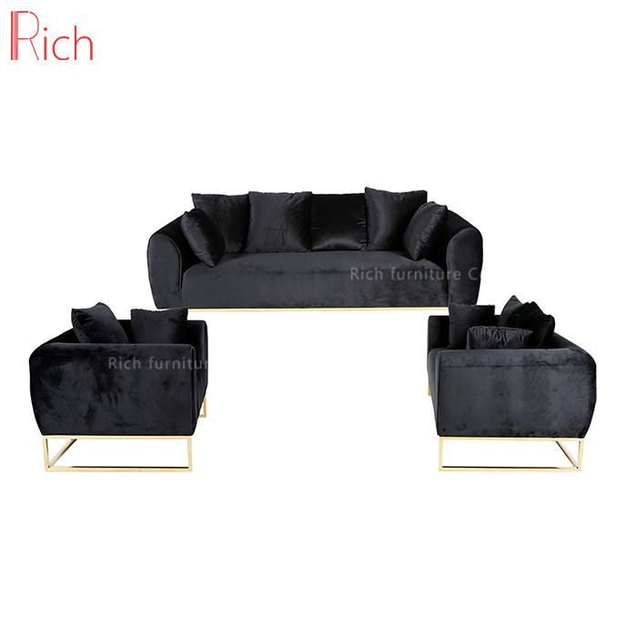 New American Style Living Room Furniture Tufted Black Sofa Couch Oneseat