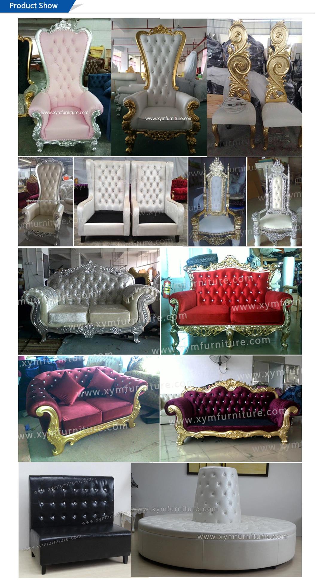 King and Queen Throne Chairs for Hotel for Wedding Babnquet Eleglant Glassy Style Cheap Wholesale (XYM-H114)