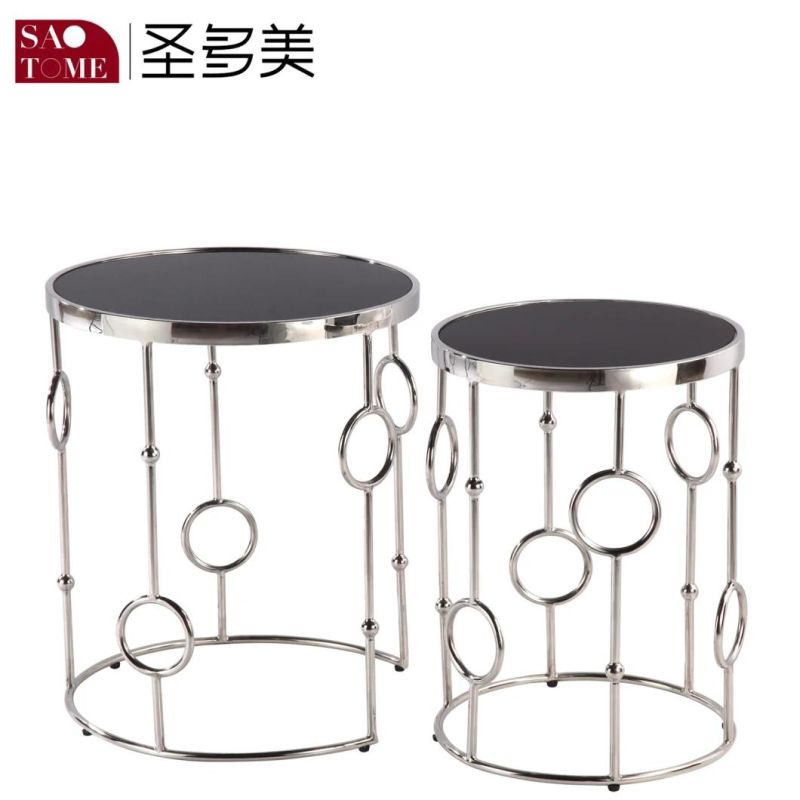 Metal Glass Coffee End Table for Home and Office