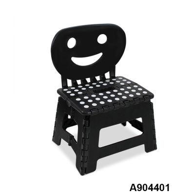 Adult Child Backrest Black Portable Folding Bench