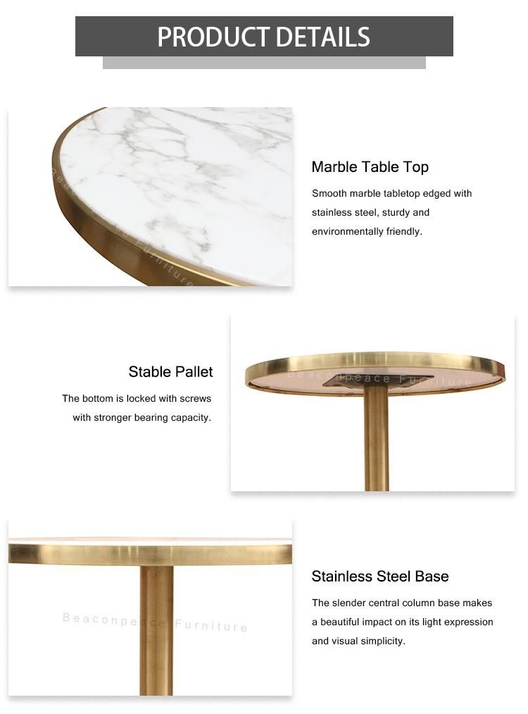 Copper Stainless Steel Artificial Marble Dining Table