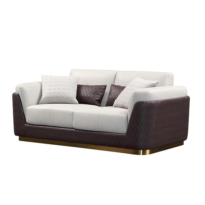 Luxury Quilting Back Fashion Sofa Couch with Stainless Steel Feet 4/3/2/1 Seaters Multi-Solution for Villa Living Room Sofas Cutomized Hotel Bedroom Sofa